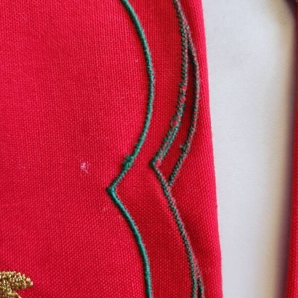 Serviette red green New 7 pieces scalloped hem table linen napkins - Picture 3 of 10